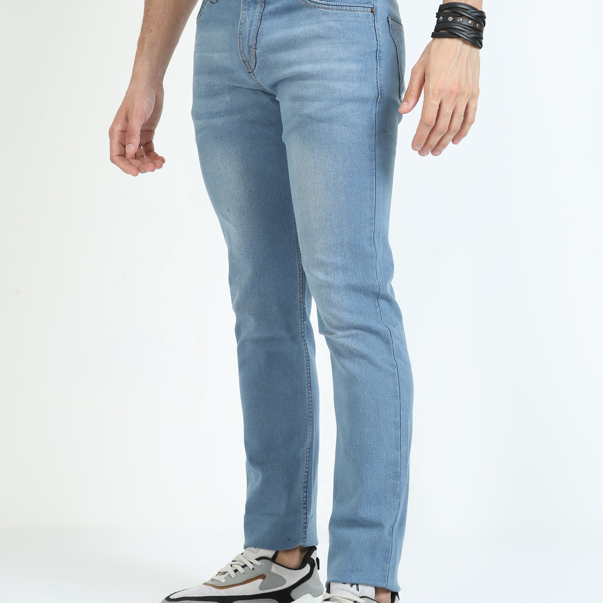 MEN BLUE LT SOLID JEANS SLIM FIT