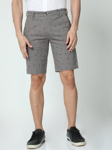 MEN GREY PRINTS SHORTS