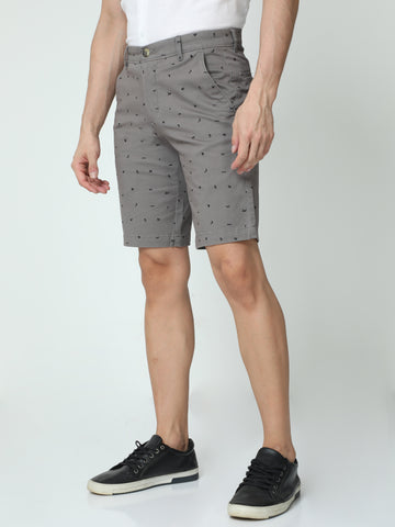 MEN GREY PRINTS SHORTS