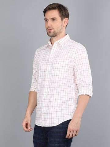 MEN RED CHECKS FULL SLEEVE SHIRT